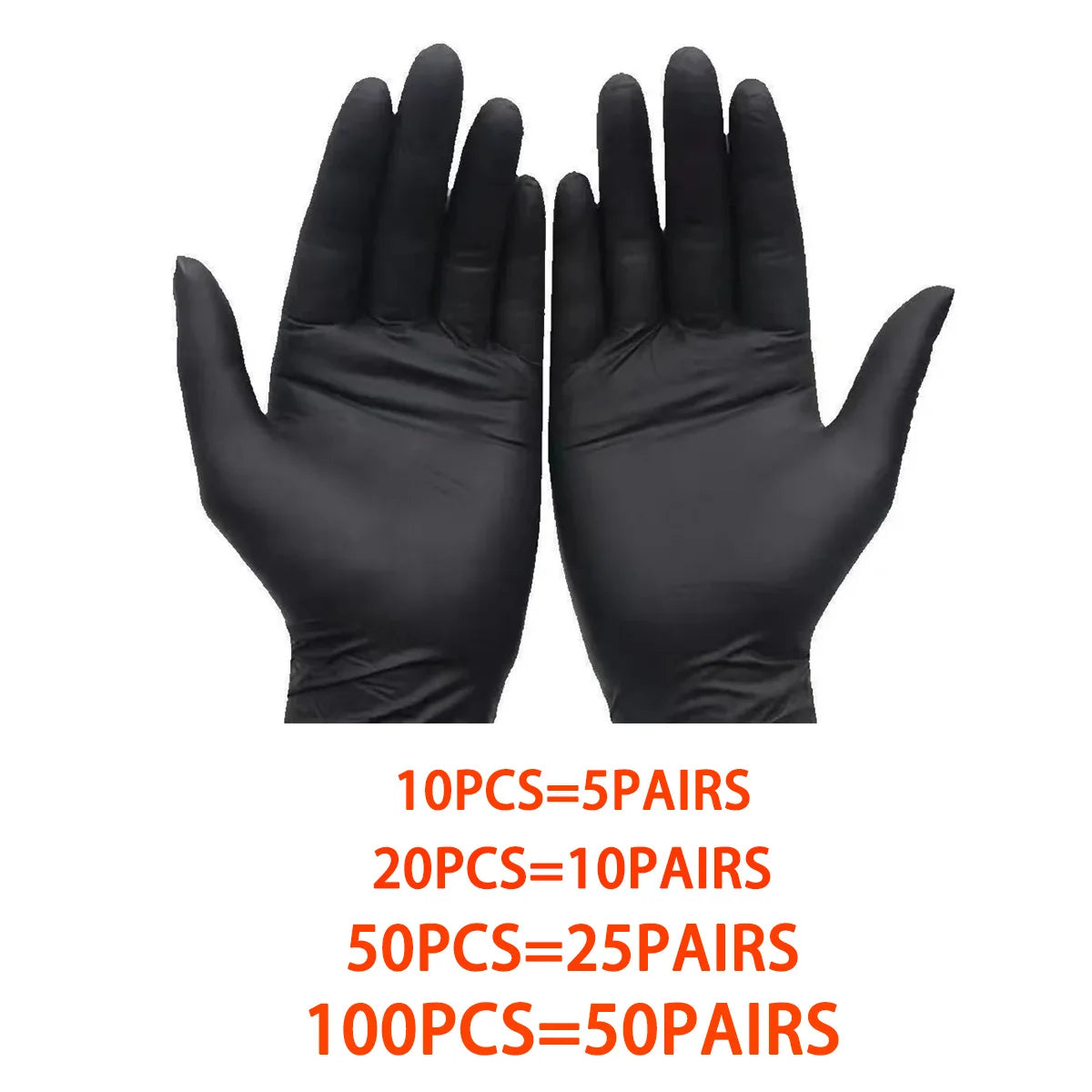 100/50/20PCS Bagged Black Pvc Nitrile Disposable Cleaning Gloves Waterproof Kitchen Cleaning Tattoo Hairdressing Gloves S/M/L/Xl