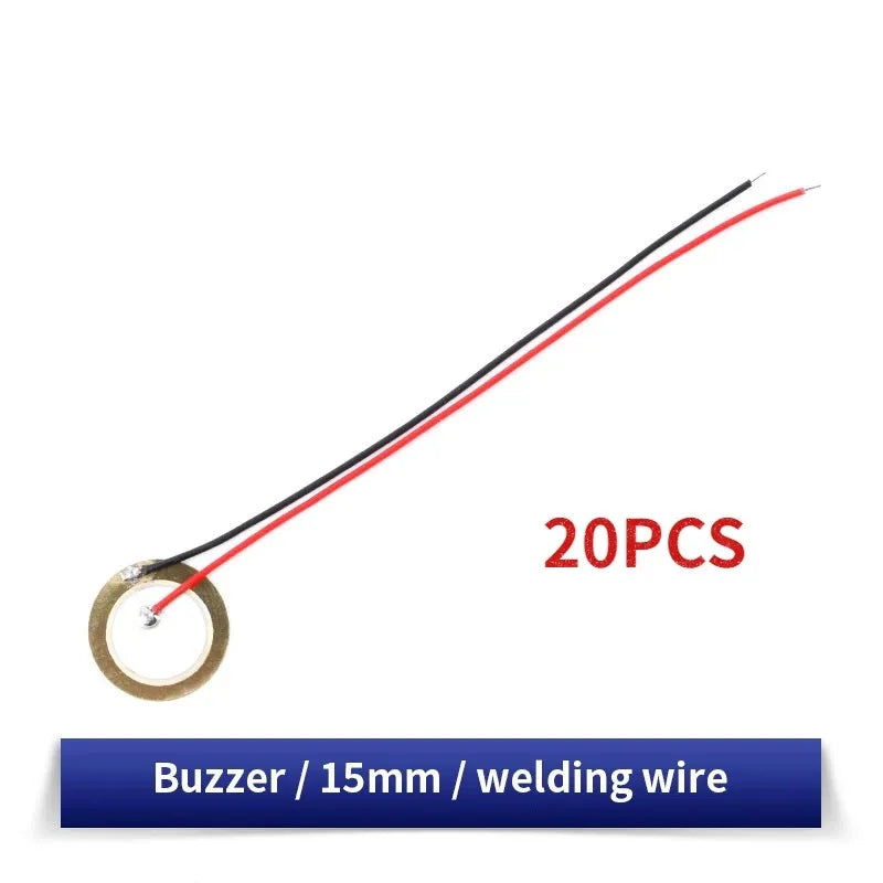 10/20PCS Piezoelectric Ceramic Wafer Plates Piezo Diameter 12MM 15MM 18MM 20MM 27MM 35MM 50MM with Wire for Buzzer Loudspeaker