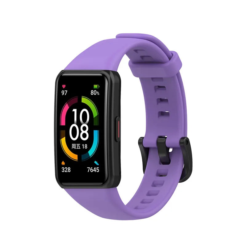 Soft Silicone Sport Strap for Huawei Band 7/6/6 pro Smart Wristband Replacement Bracelet For Huawei Honor Band 6 Belt
