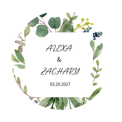 100 Pcs Personalized Round Label Stickers Custom Stickers of Name Date Thank You,for Bridal Shower Wedding Party Favors