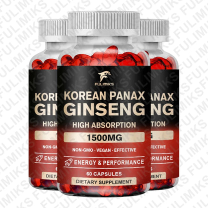 Panax Ginseng 15,000 mg - Red Korean Ginseng Supplement for Men - Extra Strength - Energy, Focus, Productivity & Performance