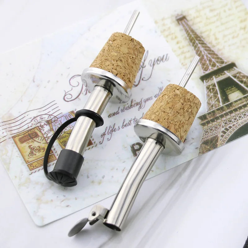 Wooden Cork Red Wine Pourer Oil Champagne Beer Bottle Stopper Plug Wine-tasting Tools Pourers Wedding Birthday Party Supplies