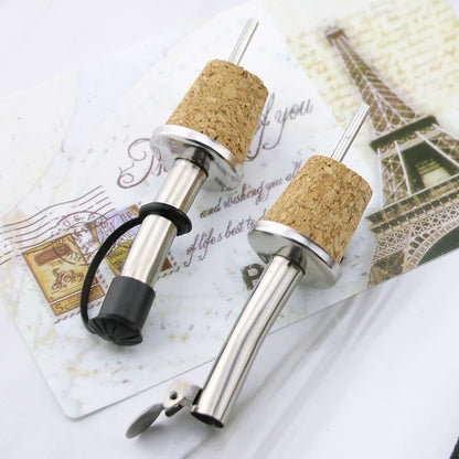 Wooden Cork Red Wine Pourer Oil Champagne Beer Bottle Stopper Plug Wine-tasting Tools Pourers Wedding Birthday Party Supplies