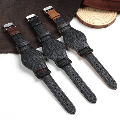 Genuine Leather Strap 20mm 22mm 18mm Vintage Cowhide Bracelet for Omega for Seiko Wristband Women Men Replacement Watch Band