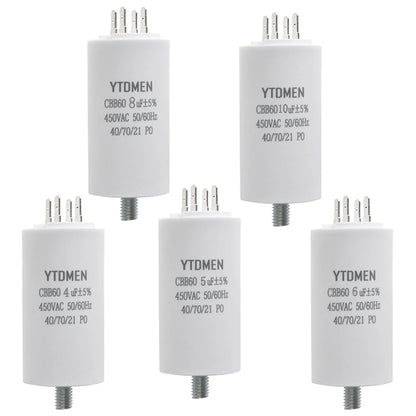 CBB60 Motor Capacitors with Screw Double Insert 450V AC Starting Capacitor 4uF~60uF capacitance for Air Compressor Water Pump