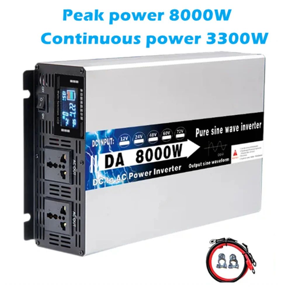 Solar inversor 10000W 12000W 24v 110v 220v Onda Pura Power Pure Sine Wave Inverter 12v Inversores Solares Voltage Car Converter