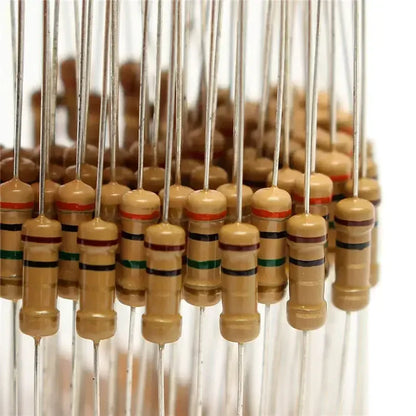 300Pcs/Set Resistor Assortment Kit Set 1Ohm-3M 0.5W Carbon Film Metal Resistors DIY Resistance Assorted Kit 470R 560R 2.7K 10K