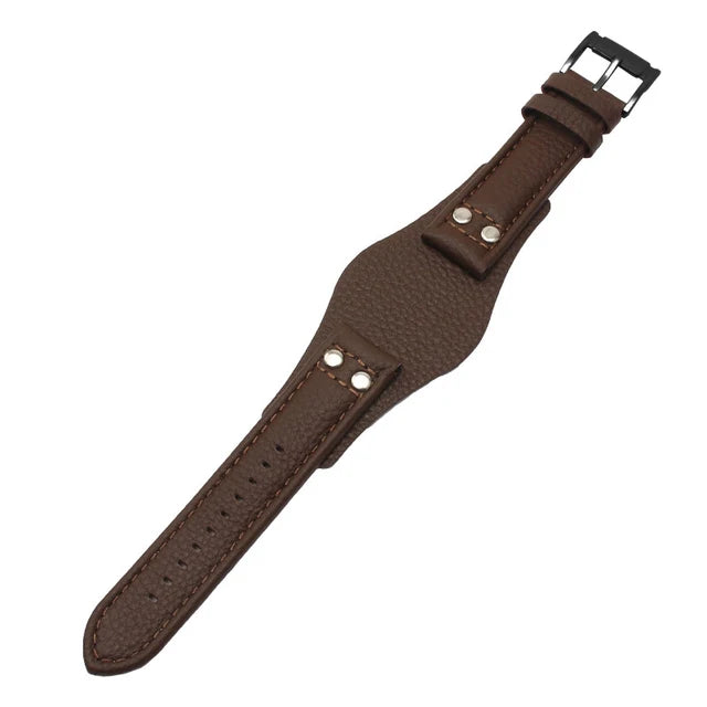Leather Watch Strap for Fossil CH2564 CH2565 CH2891CH3051 Wristband 22mm 20mm Black Brown Tray Watchband with Rivet Style