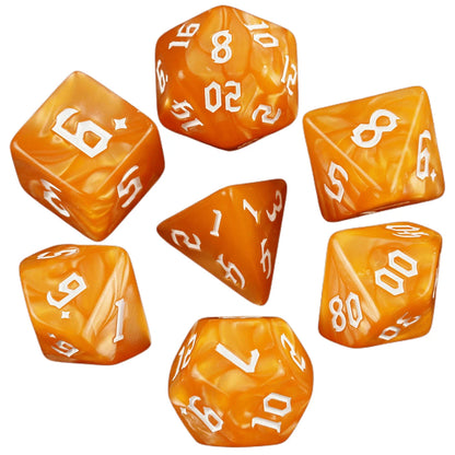 DND 7pcs Polyhedral Dice Set Pearl Swirl for Role Playing Table Games Party Supplies