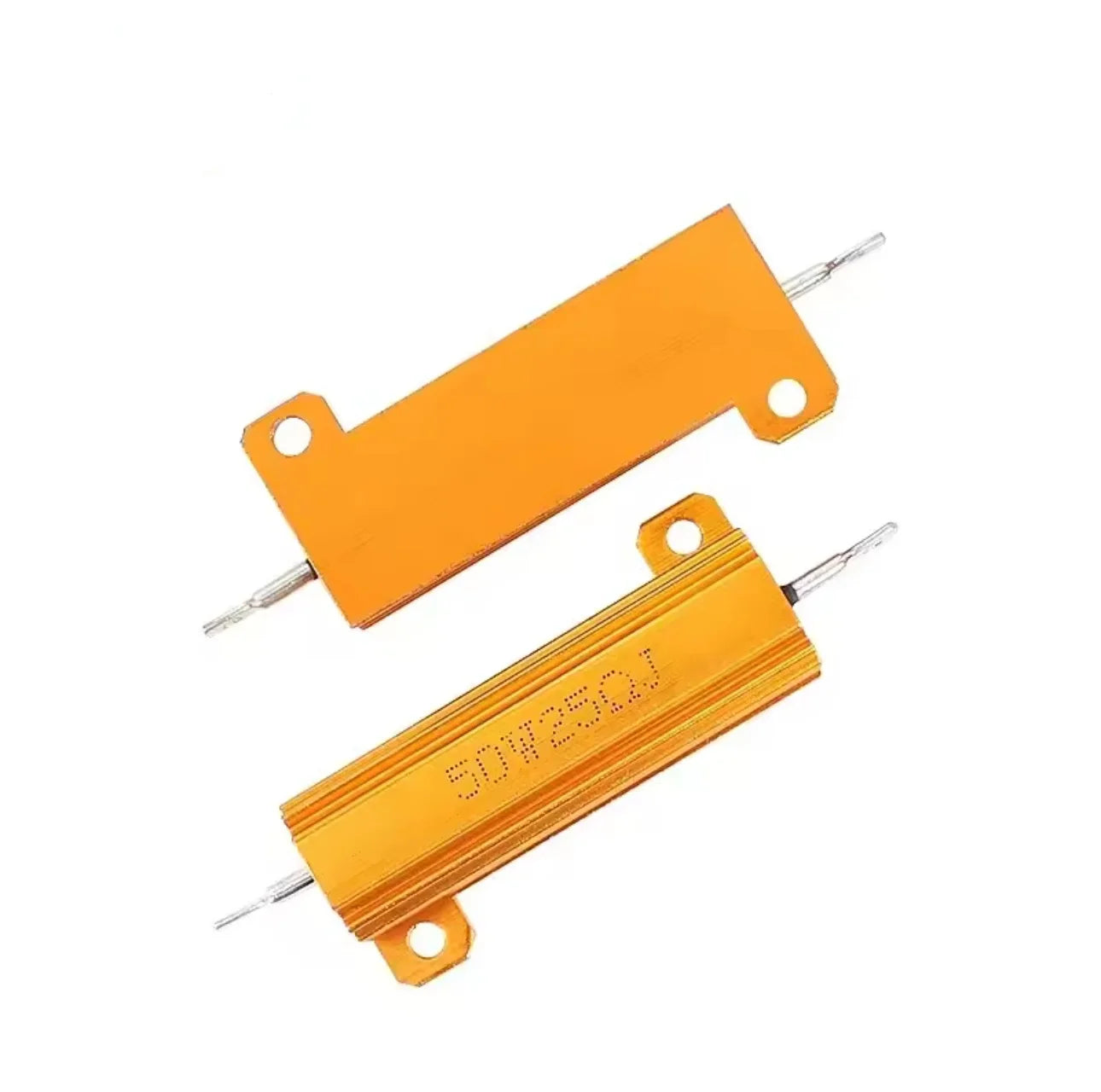 2PCS/lot 10W 25W 50W 100W Aluminum Power Resistor 0.1~1Kohm Metal Shell Case Wirewound  Resistance Load Resistors 4ohm 6ohm 8ohm