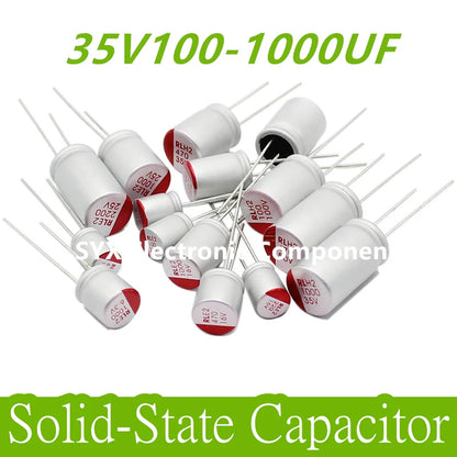 10Pcs Solid-State Capacitors DIP 35v 100uf 220uf 470uf 680uf 1000uf Applicable Power Supply Motherboard