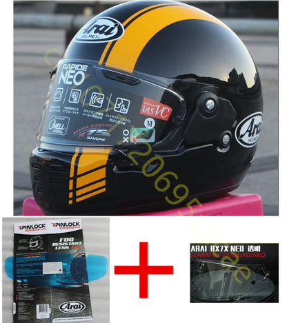 RAPIDE NEO Japanese Mode Full Face Helmet,For Harley Motorcycle And Cruise Motorcycle Protective Helmet,Bright Black Yellow