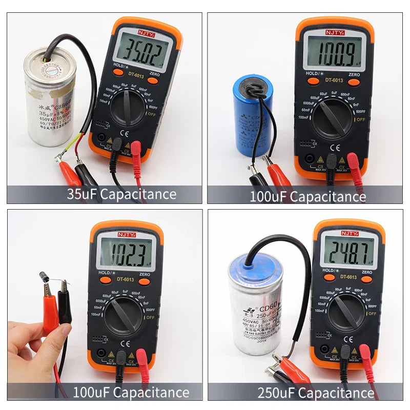 Professional Digital Capacimeter 6000 counts Capacitor Capacity Meter Lcr Tester 100000uF Capacitor High Precision Multimeter