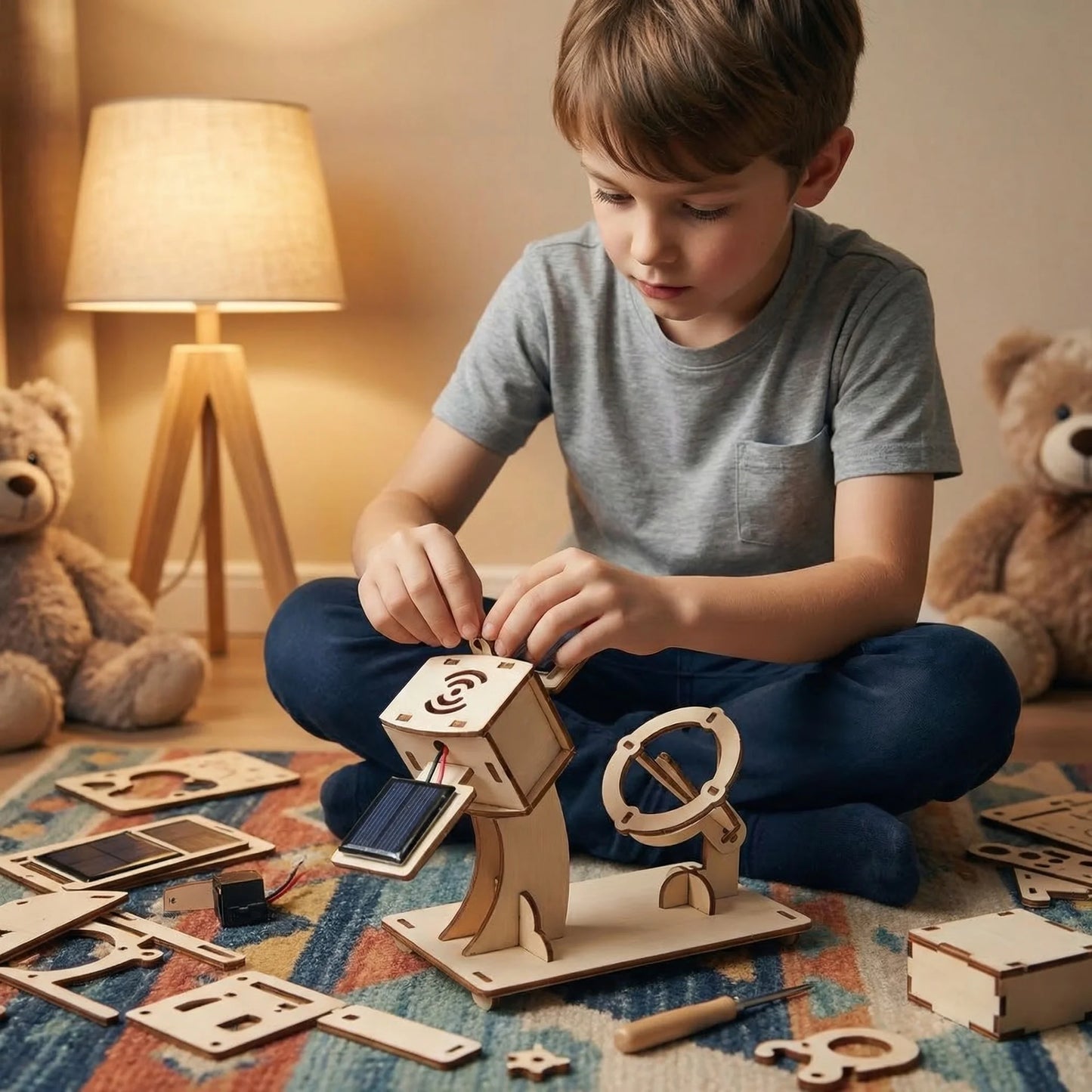 Children's solar energy science and education experiment Diy toys, hand-assembled models, science and education toy gifts