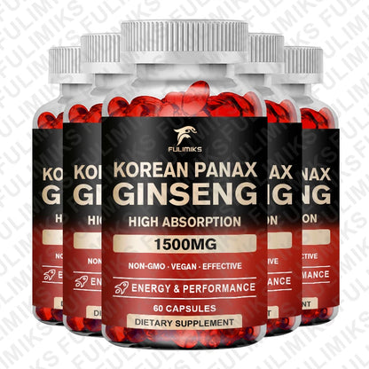 Panax Ginseng 15,000 mg - Red Korean Ginseng Supplement for Men - Extra Strength - Energy, Focus, Productivity & Performance
