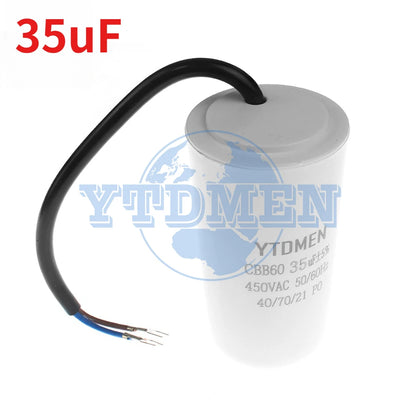 CBB60 Capacitor 450V AC Motor Run Capacitors 4UF 6UF 8UF 10UF 12UF 18UF 20UF 30UF 40UF 50UF 60UF for Washing Machine, Water Pump