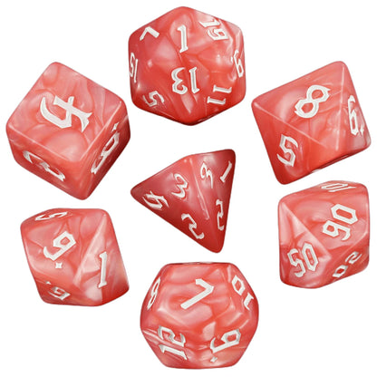 DND 7pcs Polyhedral Dice Set Pearl Swirl for Role Playing Table Games Party Supplies