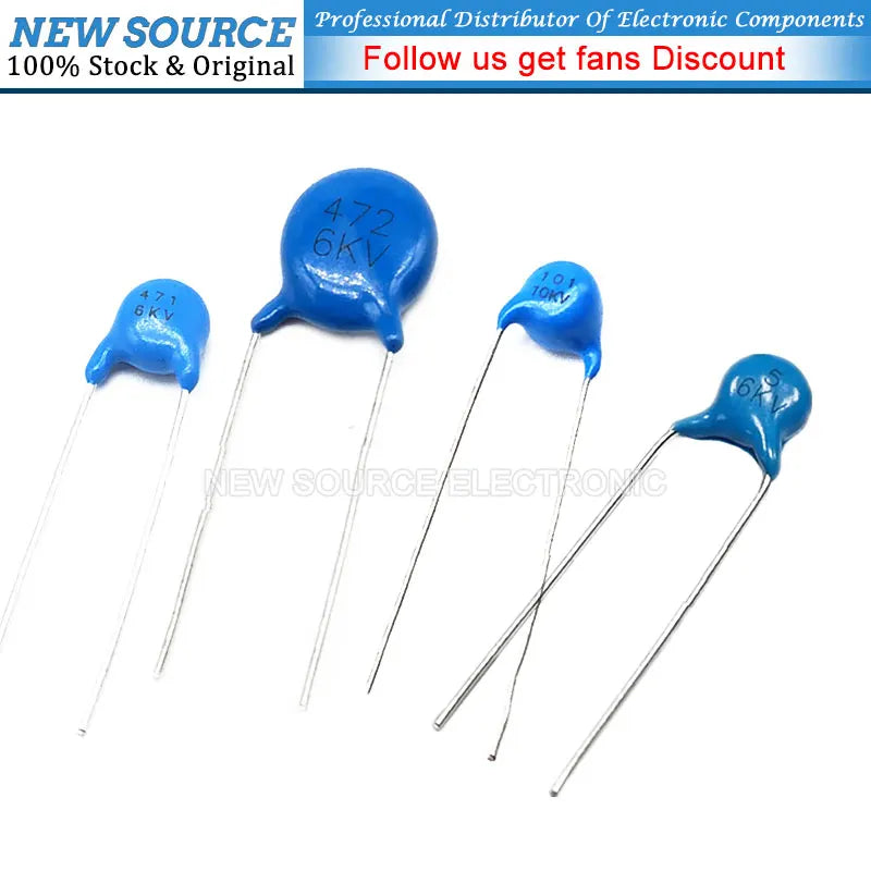 10pcs 6KV 5PF 10PF 15PF 18PF 22PF 27PF 33PF 47PF 56PF 100PF 470PF 1000PF 2.2NF 6000V High Voltage Ceramic Capacitors