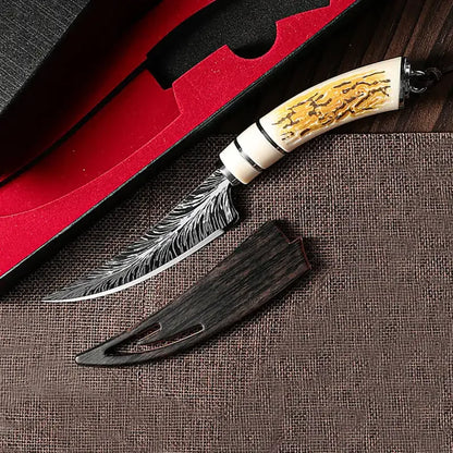 High-end sharp and curved blades with gift boxes, kitchen knives Damask textured fruit knives, and portable bone-picking knives