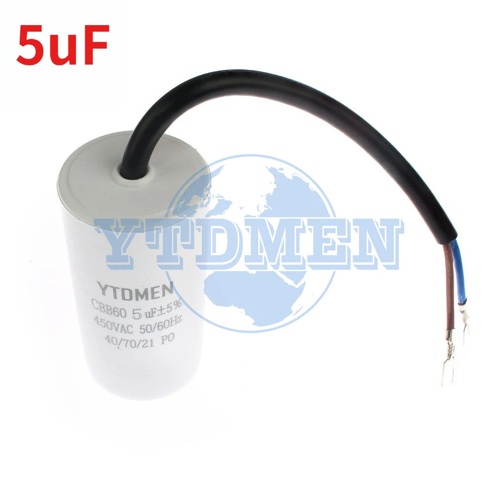 CBB60 Capacitor 450V AC Motor Run Capacitors 4UF 6UF 8UF 10UF 12UF 18UF 20UF 30UF 40UF 50UF 60UF for Washing Machine, Water Pump