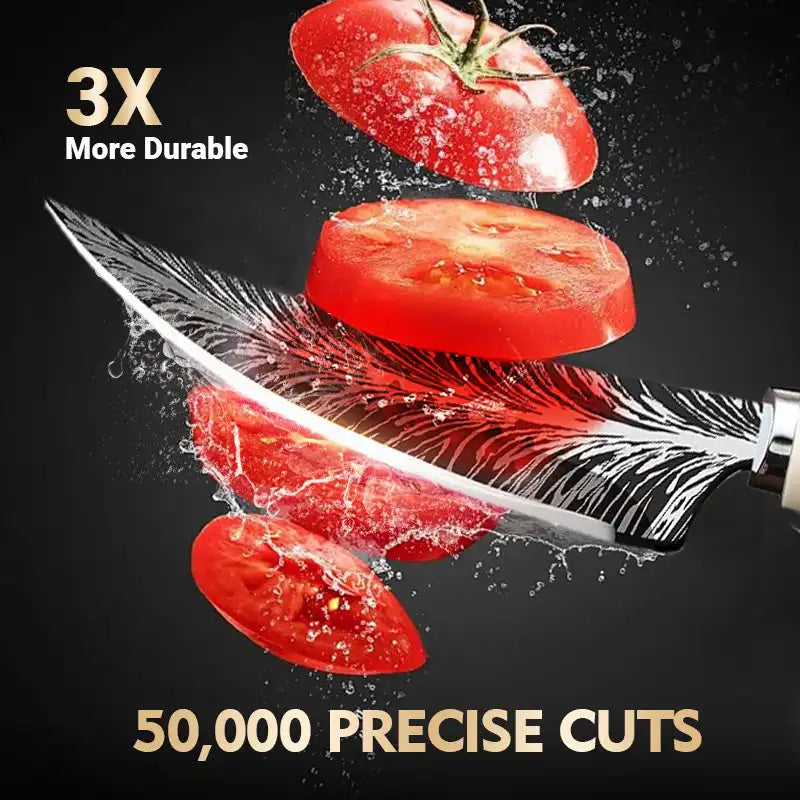 High-end sharp and curved blades with gift boxes, kitchen knives Damask textured fruit knives, and portable bone-picking knives