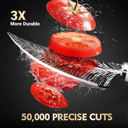 High-end sharp and curved blades with gift boxes, kitchen knives Damask textured fruit knives, and portable bone-picking knives