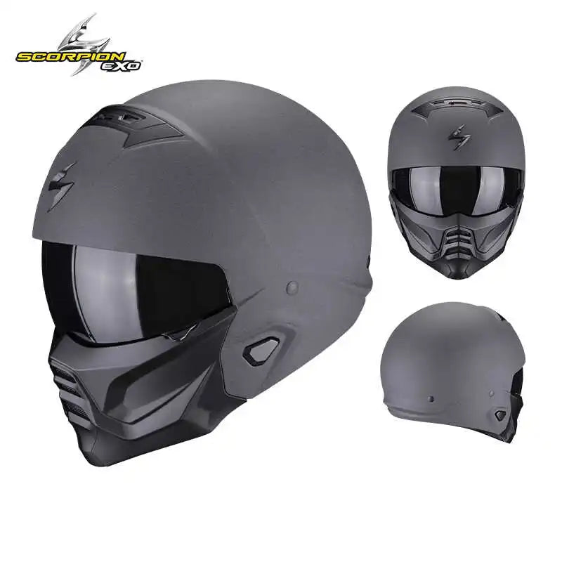 USA Scorpion Exo-Combat II Motorcycle Helmet Retro Detachable Helmet ECE DOT Certification Full Face Cascos Para Moto for Harley