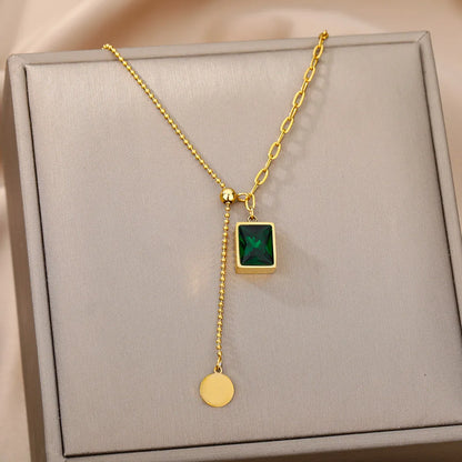Double Layer Hollow Clavicle Chain Stainless Steel Necklace For Women Punk Hip-Hop Streetwear Jewelry Dropshipping