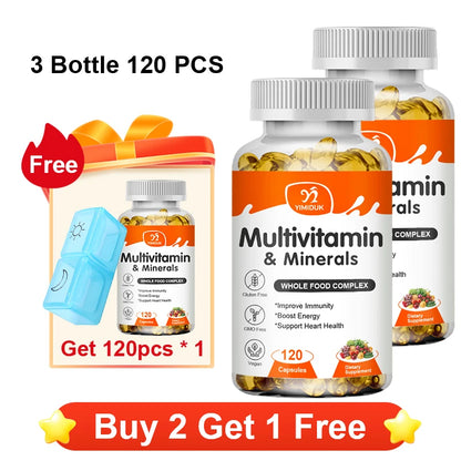 Multivitamin & Minerals Supplement,with Probiotics, Supports Digestive Health, Immunity, Heart Function, Energy & Antioxidant