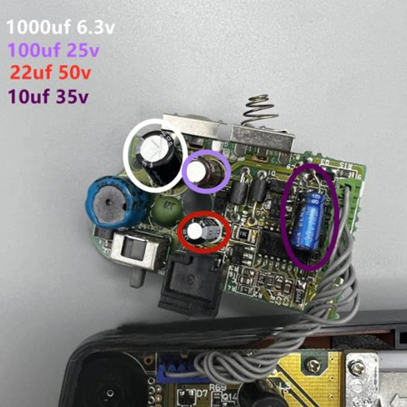 Capacitors For Sega Gamegear Gg Motherboard Capacitors Repair Replacement