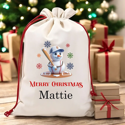 Personalized 30x40 cm Soccer Gift Bags custom name Christmas Eve Bag Sack for Christmas Presents Sports Gift for Kids decoration