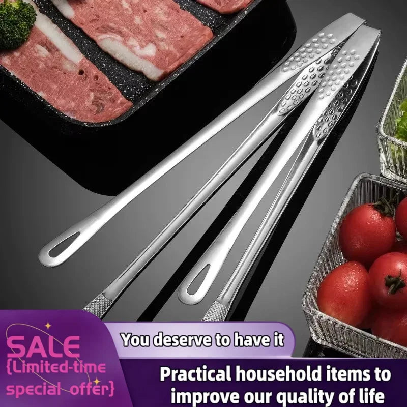 Stainless Steel Kitchen Tongs Clips Barbecue Tongs BBQ Grill Meat Tongs Cooking Tweezers for Food Utensils Kitchen Accessories