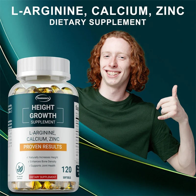 Height Growth Supplements - Supports Bone and Joint Health, Natural Height Growth, Promotes Absorption, and Boosts Immunity