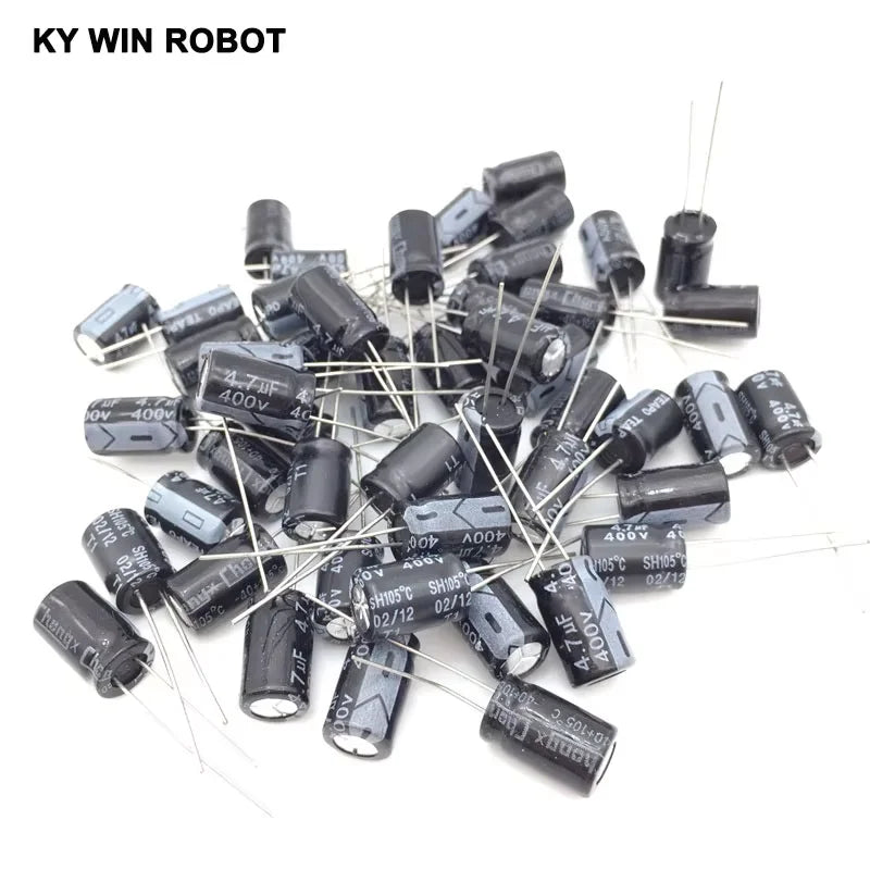 20PCS Electrolytic Capacitors 400V 4.7UF 8*12 8X12MM 4.7UF DIP Aluminum electrolytic capacitor