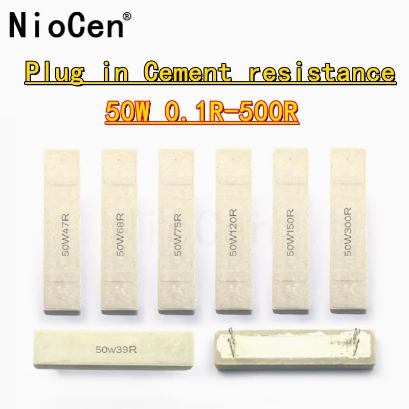 50W 5% Cement Ceramic Resistor Resistance 0.1-500R 1.2 2 2.5 3 4 5 6 8 10 12 15 20 22 25 30 47 50 82 100 120 150 180 200 220 Ohm