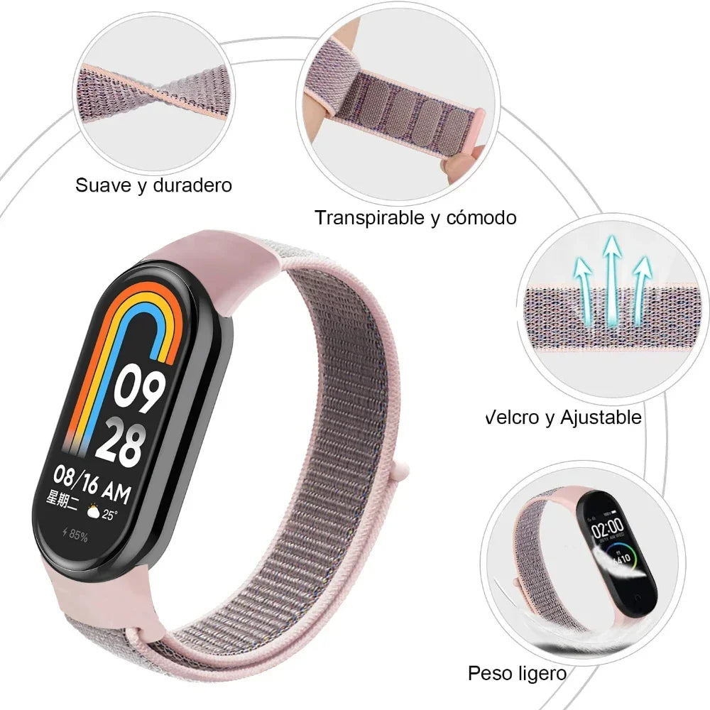 Nylon Loop Strap For Xiaomi Mi Band 10 Smart Watch Belt Wristband Breathable Watchband Correa For Mi Band 9/8 Strap Accessories