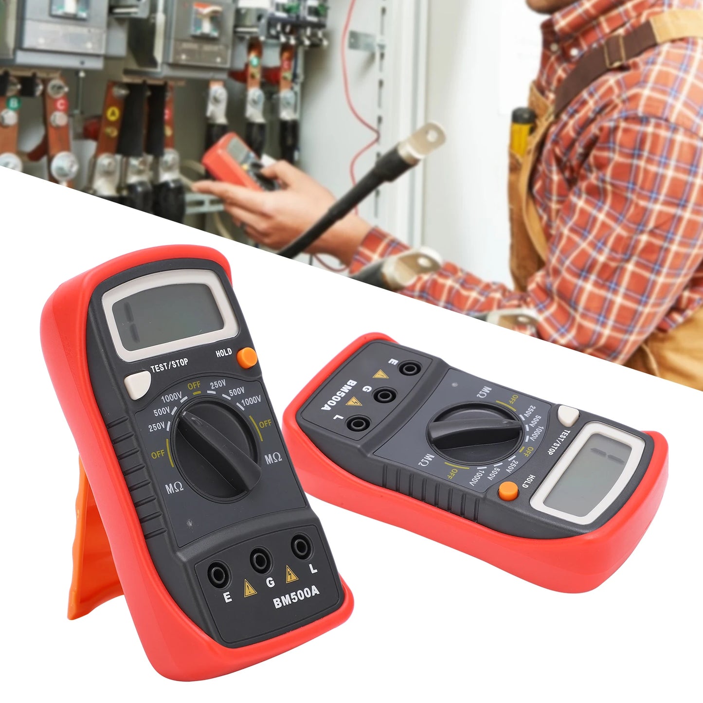 Resistance Tester BM500A 1000V LCD Resistance Tester Digital Insulation Resistance Meter Megohm Meter Resistance Meter