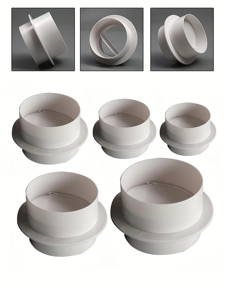 1pc Ventilation Pipe Round Check Valve Air Duct Control Exhaust Fan Pipe Accessories Kitchen Exhaust Fan Hose Anti-odor Valve