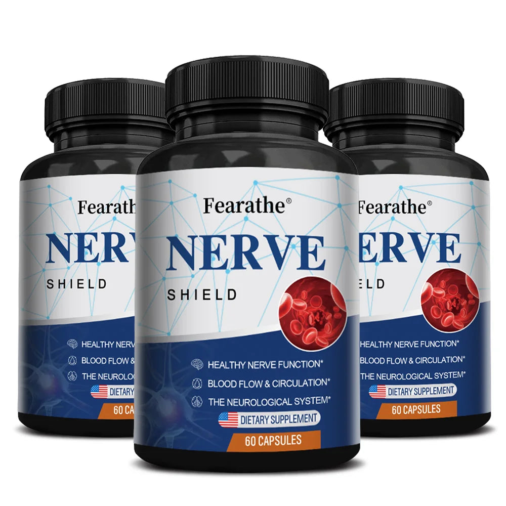 Nerve Support Supplement - B Vitamins, Supports Nerve & Brain Function, Neurotransmitters, Blood Circulation & Joint Health