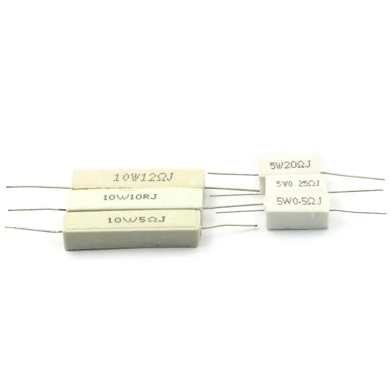 10PCS Cement Resistors 5W 5% 0.1 0.22 0.25 0.5 1 2.2 4.7 5 10 15 20 22 47 100 ohm Ceramic Resistors