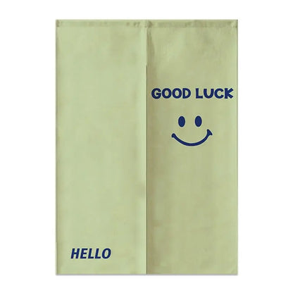Nordic Creative Happy Face Door Curtain Home Decorations Hanging Curtains Kitchen Bathroom Partition Curtain Japanese Noren