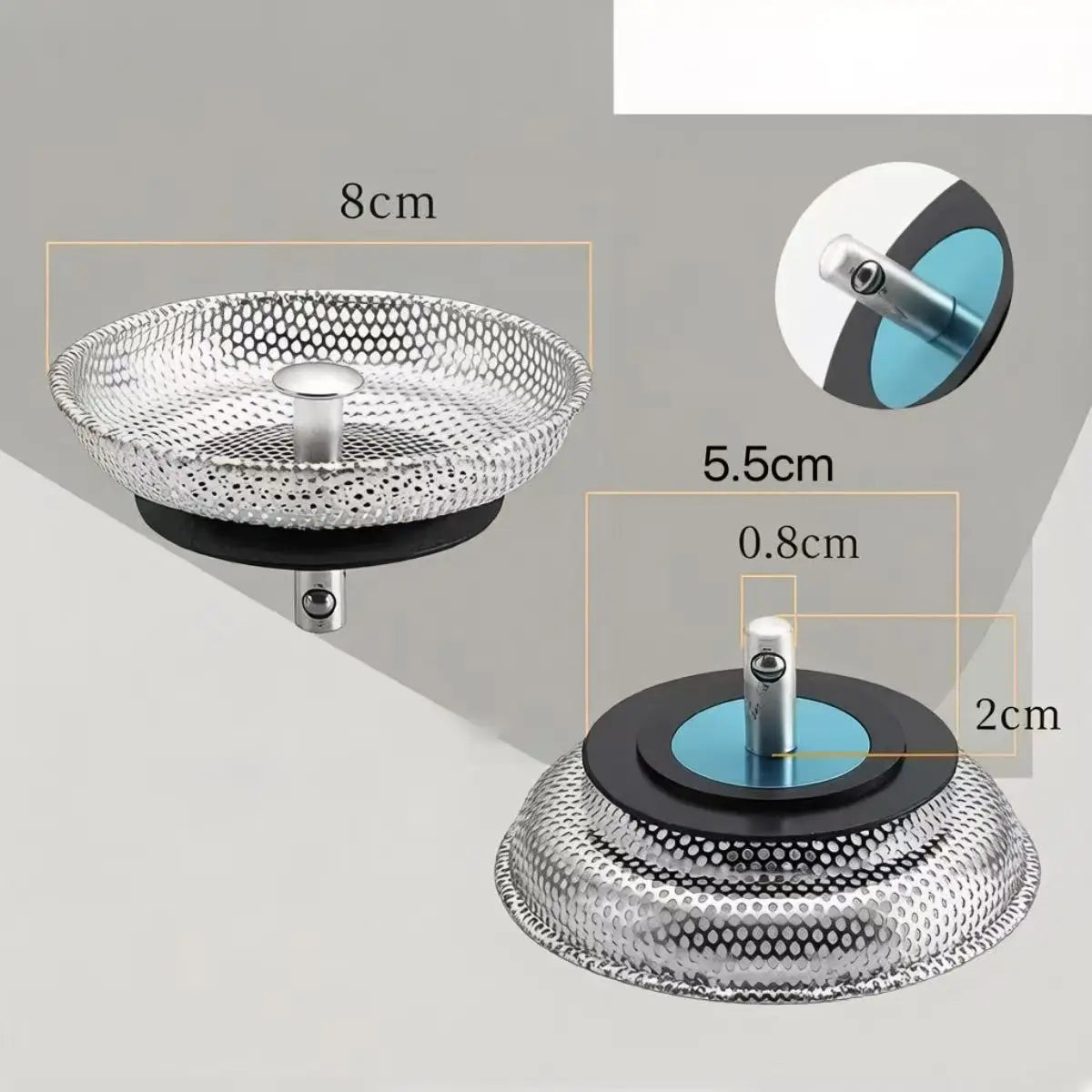 Waste Plug Sink Strainer Stainless Steel Basin Drain Filter Shower Floor Sewer Mesh Hair Catcher Kitchen Bathroom Accessories