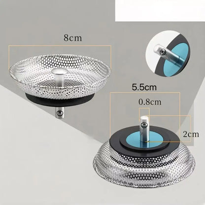 Waste Plug Sink Strainer Stainless Steel Basin Drain Filter Shower Floor Sewer Mesh Hair Catcher Kitchen Bathroom Accessories