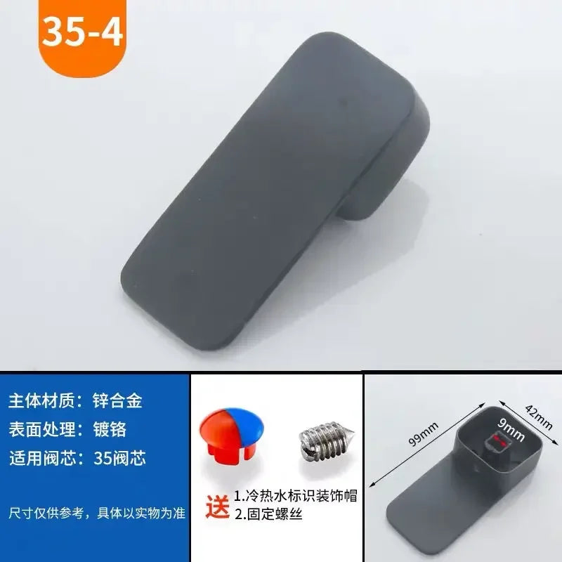 Black Faucet Switch Handle Mixing Valve Spool Handle Basin Kitchen Shower Hot and Cold Faucet Repair Accessories