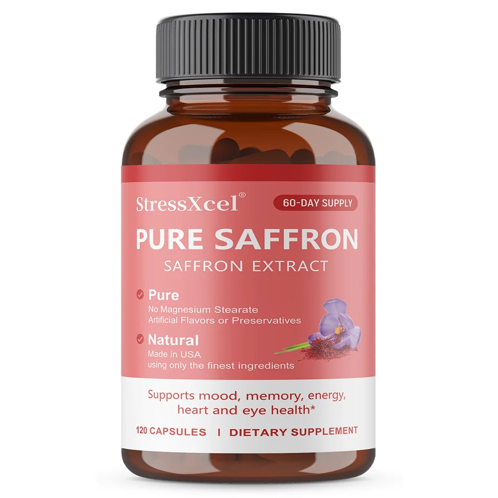 Saffron Supplement, Protects Eye Health, Improves Dull Skin Tone, Promotes Blood Circulation, and Boosts Metabolism