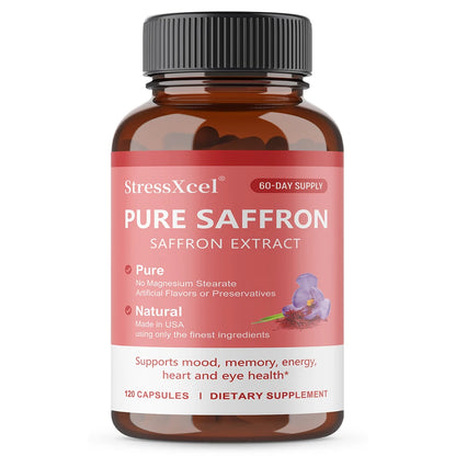 Saffron Supplement, Protects Eye Health, Improves Dull Skin Tone, Promotes Blood Circulation, and Boosts Metabolism