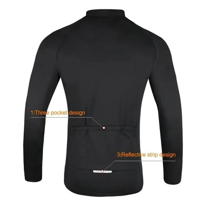 GRSRXX Thermal Men Cycling Jacket Black Mountain Bike Jacket Winter Cycling Jersey Long Sleeve Bicycle Clothing Ciclismo Jacket