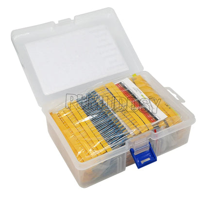 2600PCS/lot 130 Values 1/4W 0.25W 1% Metal Film Resistors Assorted Pack Kit Set Lot Resistors Assortment Kits Fixed resistor