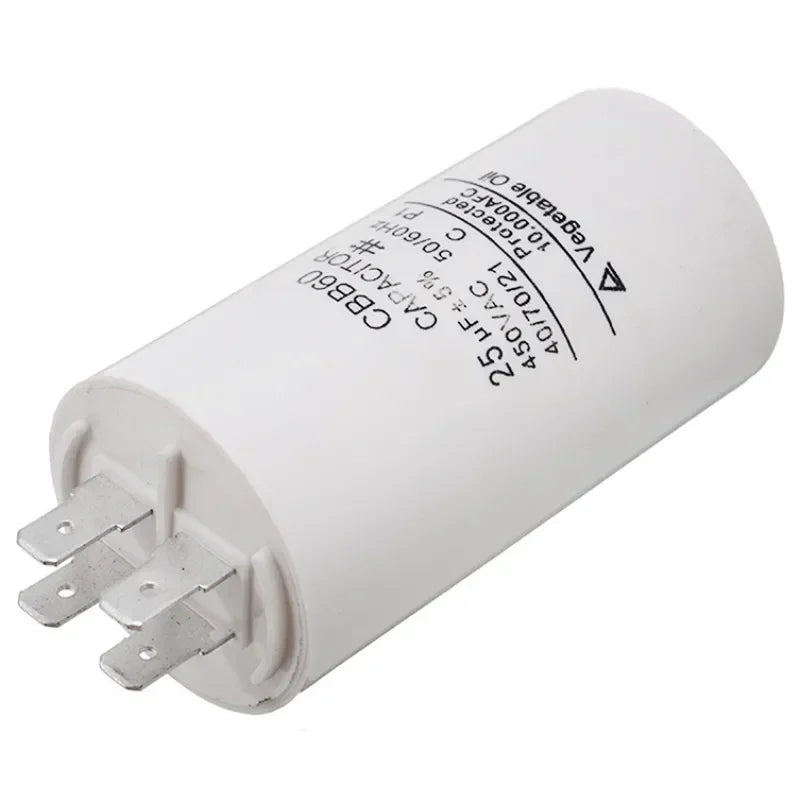 Universal 25uf Capacitor CBB60 Motor Run Capacitors Water Pump Starting Capasitor 450V AC Motors