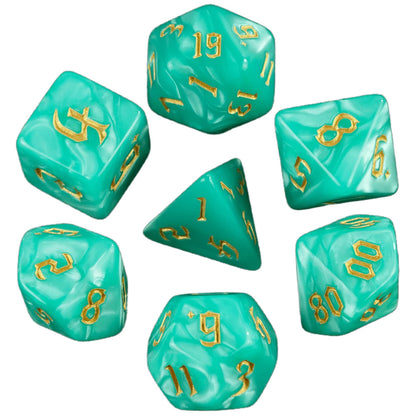 DND 7pcs Polyhedral Dice Set Pearl Swirl for Role Playing Table Games Party Supplies